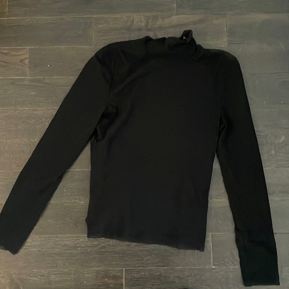 Mock neck sheer blouse